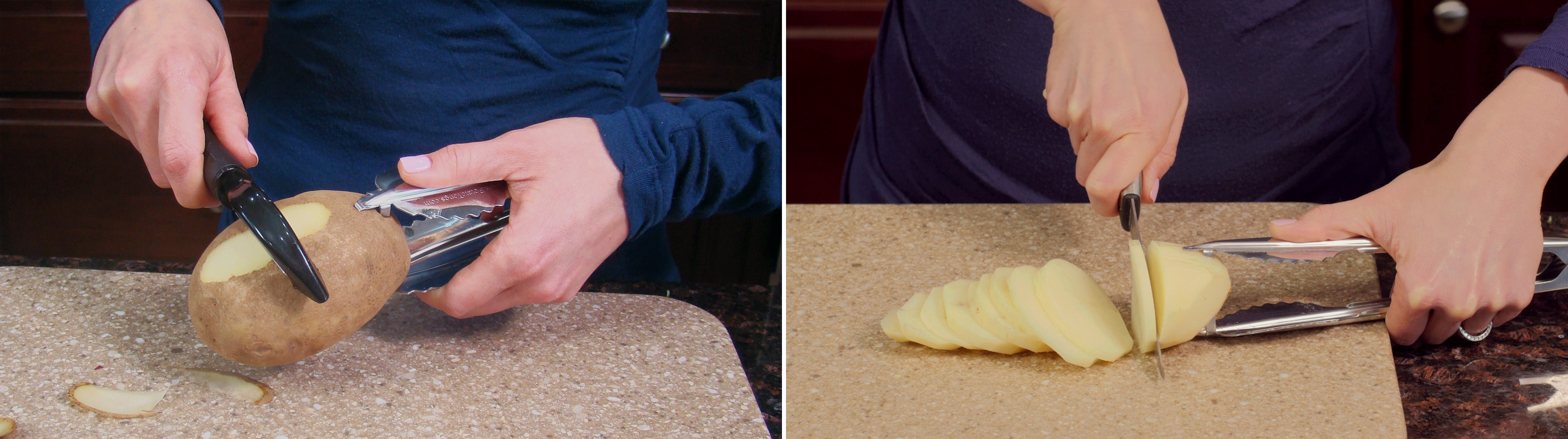 Peeling and Slicing with PotatoTongs<sup>®</sup>